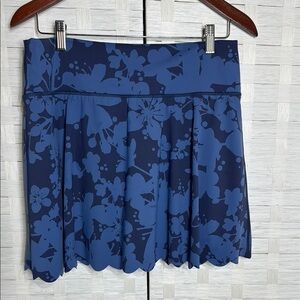OFFLINE By AERIE Real Me Scallop Hem Skirt Skort Blue Floral Size XL Stretchy